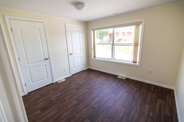 Bedroom with two closets